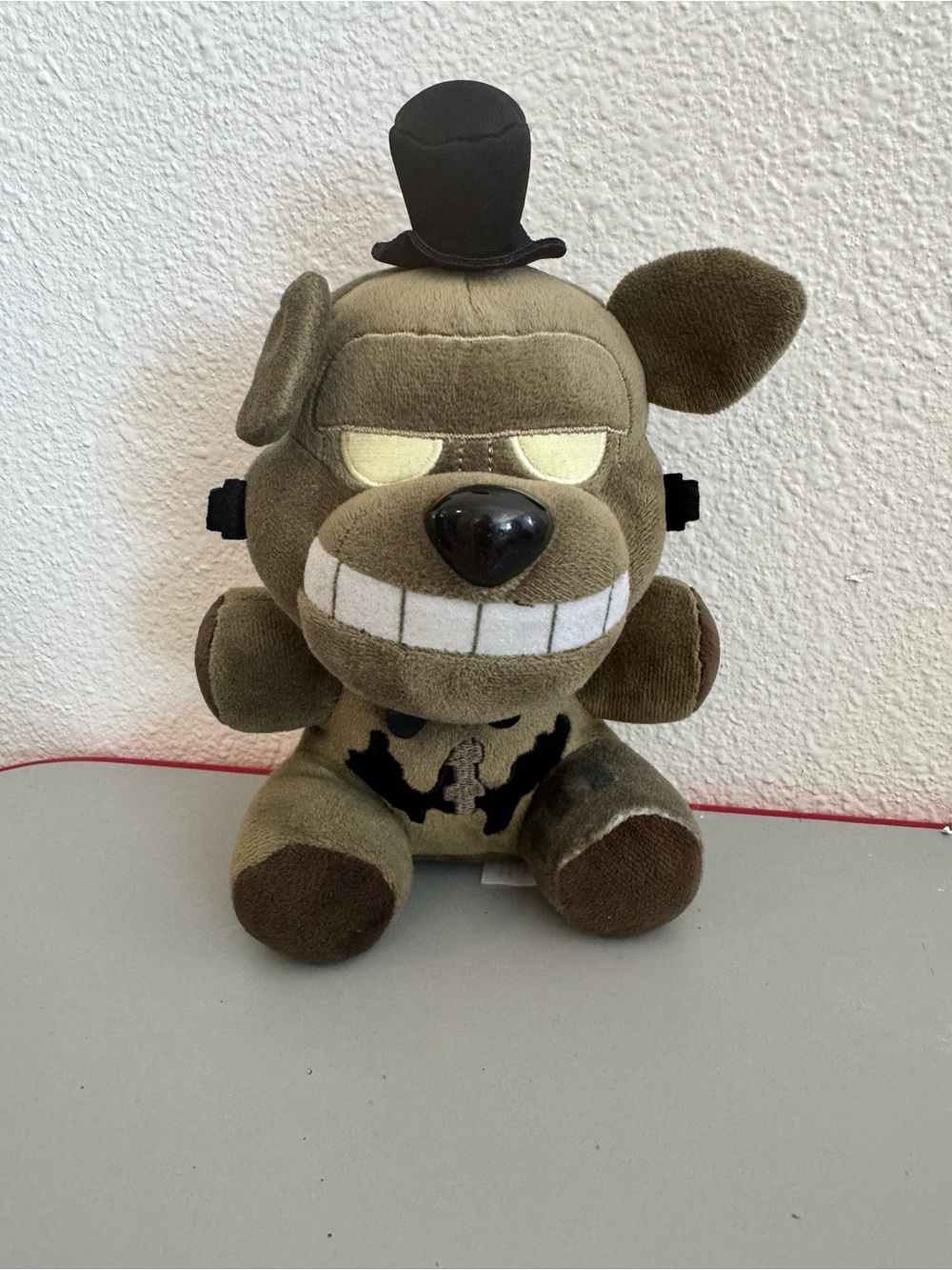 Plush Dog Toy - Olive Green Smiling Pup with Top Hat